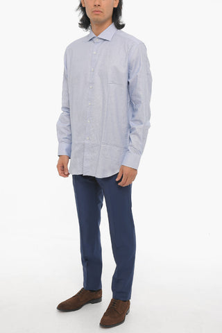 Spread Collar Cotton Shirt
