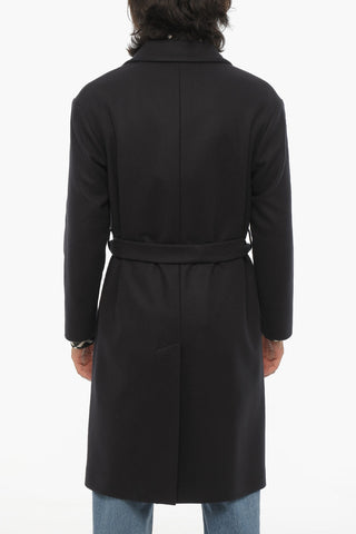 Virgin Wool Nylon Coat with Belt