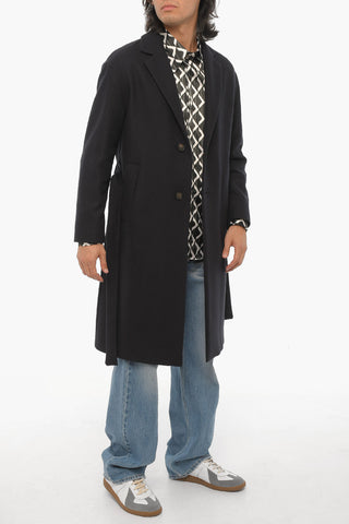 Virgin Wool Nylon Coat with Belt