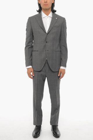 Virgin Wool Checkedn 3-Buttons Suit