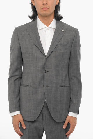 Virgin Wool Checkedn 3-Buttons Suit