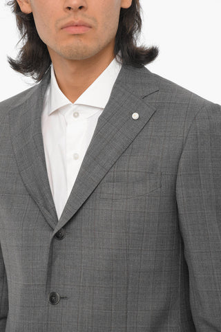 Virgin Wool Checkedn 3-Buttons Suit