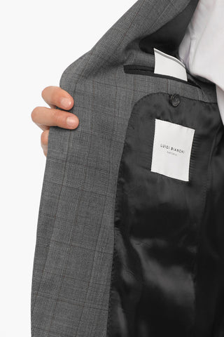 Virgin Wool Checkedn 3-Buttons Suit