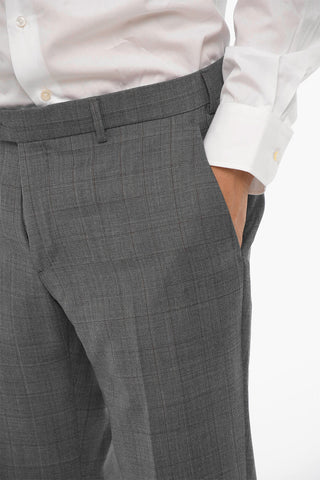 Virgin Wool Checkedn 3-Buttons Suit