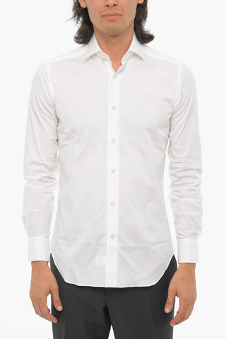 Solid Color Stretch Cotton Shirt