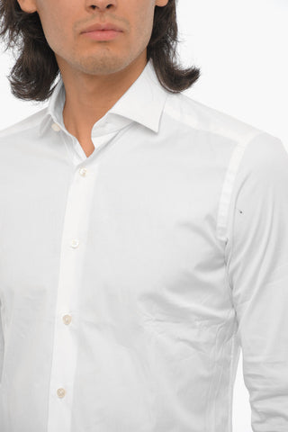 Solid Color Stretch Cotton Shirt