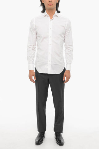 Solid Color Stretch Cotton Shirt
