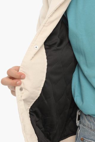 Giubbotto in Velour a Coste con Bottoni Automatici