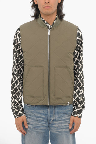 Sleeveless Quilted Jacket with Zip Closure