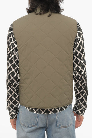 Sleeveless Quilted Jacket with Zip Closure