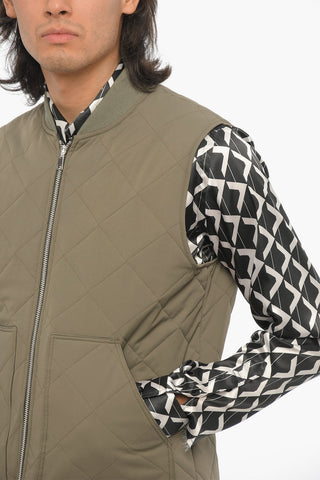 Sleeveless Quilted Jacket with Zip Closure