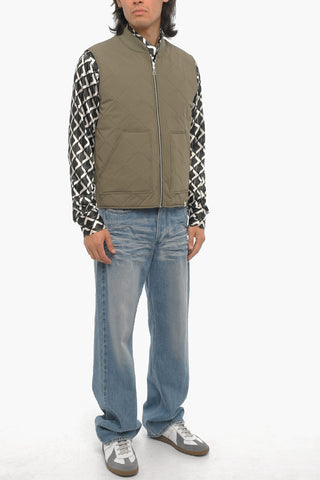 Sleeveless Quilted Jacket with Zip Closure