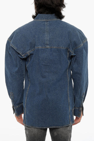 Overshirt in Denim con Logo Stampato