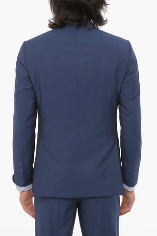 Wool Side Vents Notch Lapel 3 Piece Waistcoat Suit