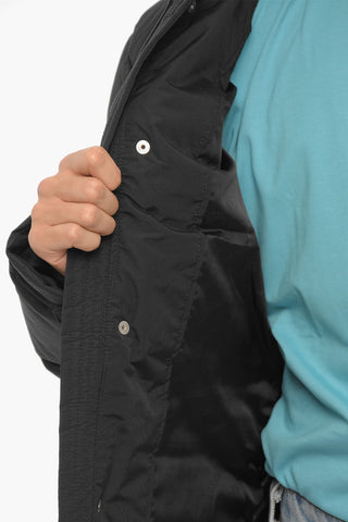 Giubbotto Imbottito a Tinta Unita con Bottoni Logati