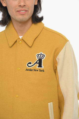 Zweifarbiger Bomber Aus Wollmischung Und Nylon
