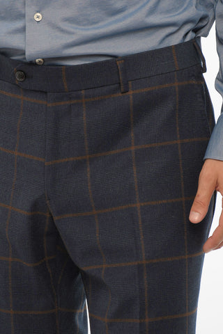 Virgin Wool Stretch Check MANTUA Suit