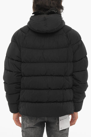 Piumino a Tinta Unita in Nylon con Cappucccio