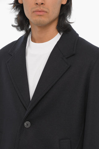Solid Color Wool Blend Coat