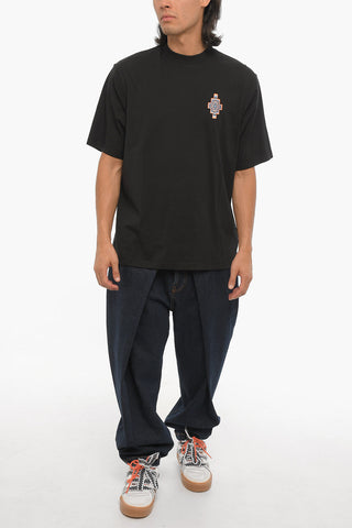 T-Shirt mit Rundhalsausschnitt OPTICAL CROSS einfarbig