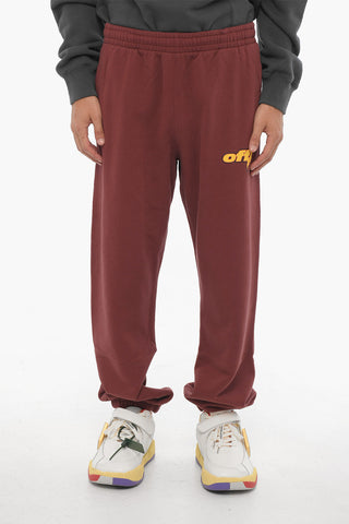 Brushed Cotton Joggers With Elastic Waistband