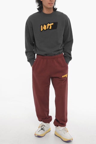 Brushed Cotton Joggers With Elastic Waistband