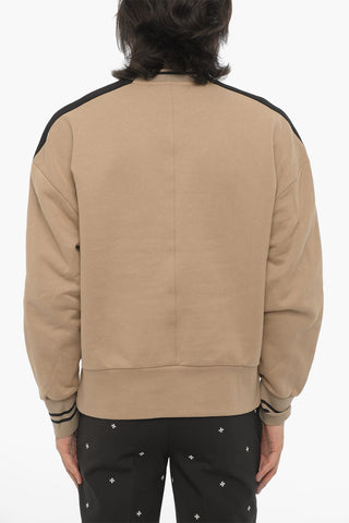Baggy Fit V-Neck Sweatshirt with Side Bands Contrasting