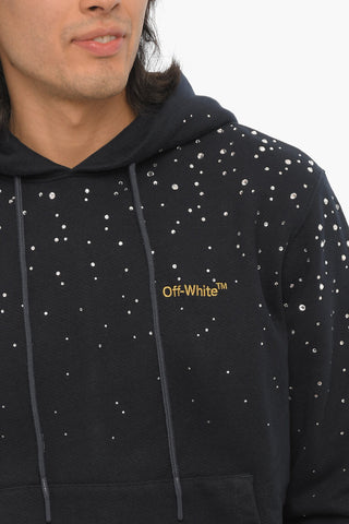 Felpa Hoodie in Cotone Grazato con Gioielli