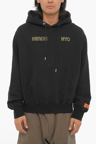 Felpa Hoodie in Cotone con Tasca a Toppa