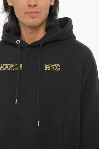 Felpa Hoodie in Cotone con Tasca a Toppa