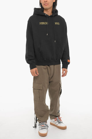 Felpa Hoodie in Cotone con Tasca a Toppa