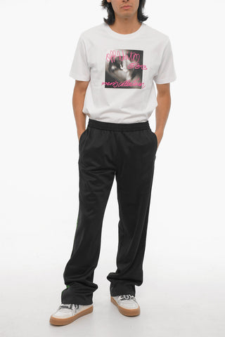 Cotton Blend Joggers with Contrast Side Band