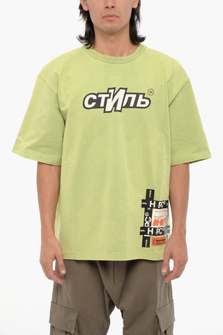 Solid Color Crew-neck T-Shirt with Contrasting Details