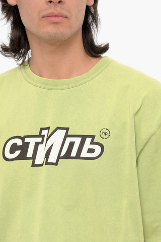 Solid Color Crew-neck T-Shirt with Contrasting Details
