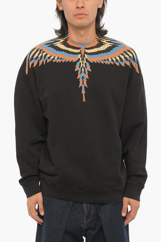 Brushed Cotton OPTICAL WINGS Crew-neck Sweatshirt