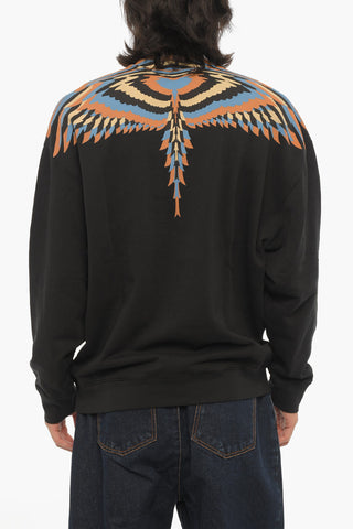 Brushed Cotton OPTICAL WINGS Crew-neck Sweatshirt