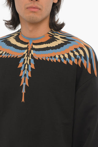 Brushed Cotton OPTICAL WINGS Crew-neck Sweatshirt