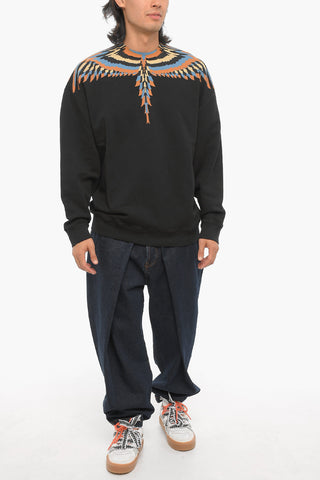 Brushed Cotton OPTICAL WINGS Crew-neck Sweatshirt