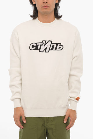 Lightweight Cotton Crew-neck Sweater with Contrasting Detail
