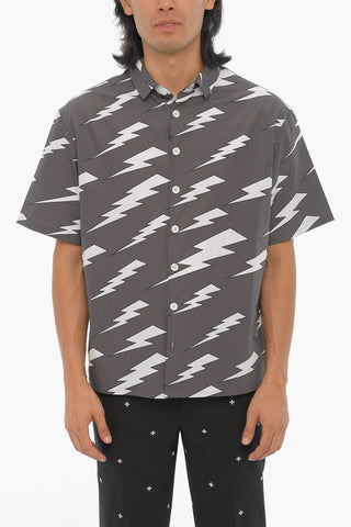 All Over Thunderbolt Printed Boxy Fit Shirt