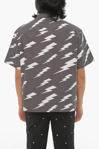 All Over Thunderbolt Printed Boxy Fit Shirt