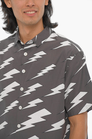 All Over Thunderbolt Printed Boxy Fit Shirt