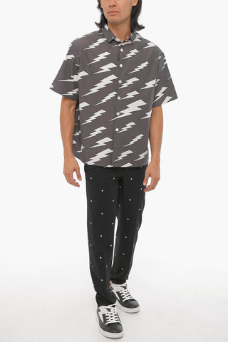 All Over Thunderbolt Printed Boxy Fit Shirt