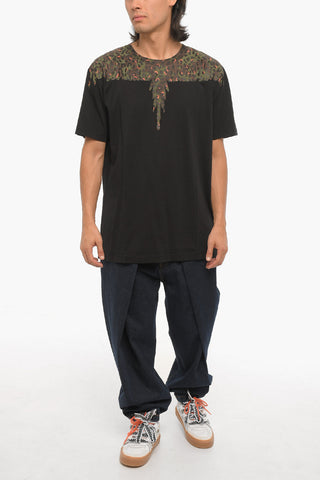 T-shirt Girocollo con Dettaglio Animalier