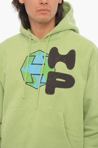 Brushed Cotton SPRAY GLOBE Hoodie