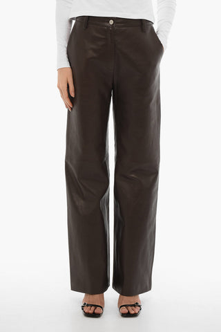 Pantaloni A 4 Tasche in Pelle