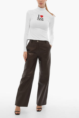 Pantaloni A 4 Tasche in Pelle