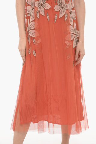Maxi Abito LAIA In mesh Con Ricami Floreali