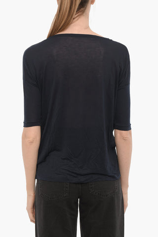 Oversized Rundhals-T-Shirt einfarbig