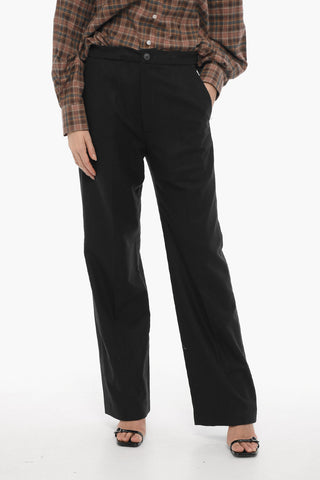 Virgin Wool Blend Casual Pants